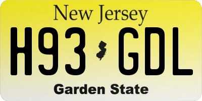 NJ license plate H93GDL
