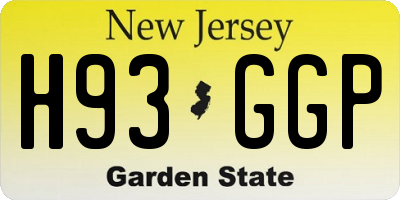 NJ license plate H93GGP