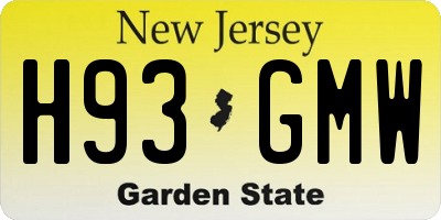 NJ license plate H93GMW