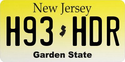 NJ license plate H93HDR
