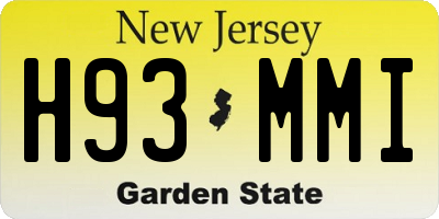 NJ license plate H93MMI
