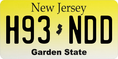NJ license plate H93NDD