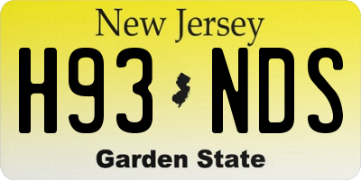 NJ license plate H93NDS