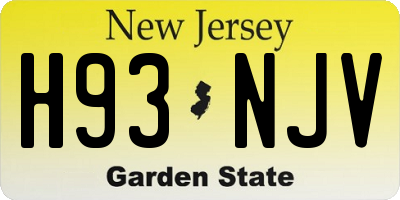 NJ license plate H93NJV