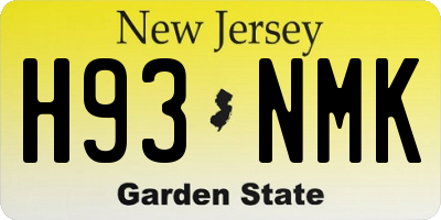 NJ license plate H93NMK