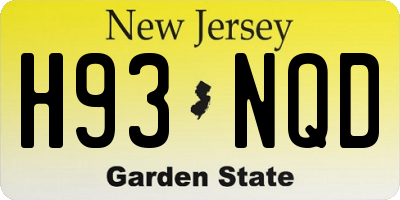 NJ license plate H93NQD