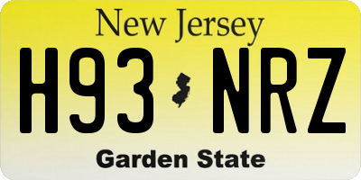 NJ license plate H93NRZ