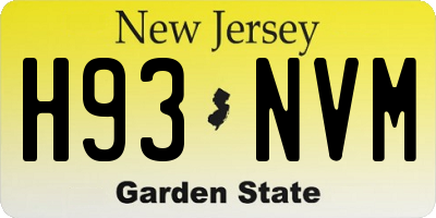 NJ license plate H93NVM