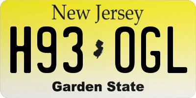 NJ license plate H93OGL