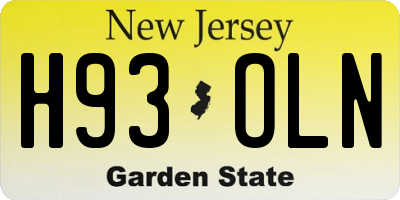 NJ license plate H93OLN