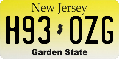NJ license plate H93OZG
