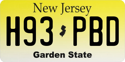 NJ license plate H93PBD