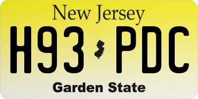 NJ license plate H93PDC