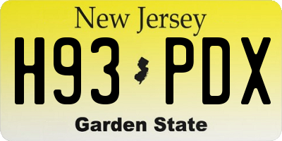 NJ license plate H93PDX