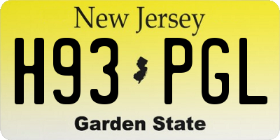NJ license plate H93PGL