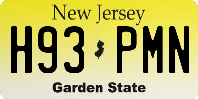 NJ license plate H93PMN