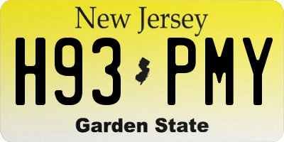 NJ license plate H93PMY