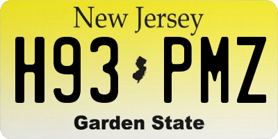 NJ license plate H93PMZ