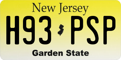 NJ license plate H93PSP