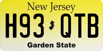 NJ license plate H93QTB