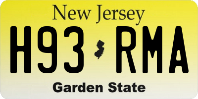 NJ license plate H93RMA