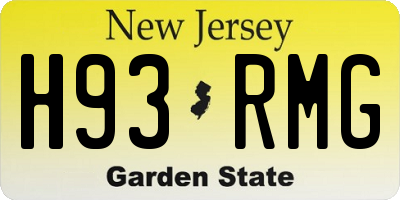 NJ license plate H93RMG