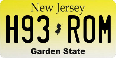 NJ license plate H93ROM