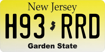 NJ license plate H93RRD