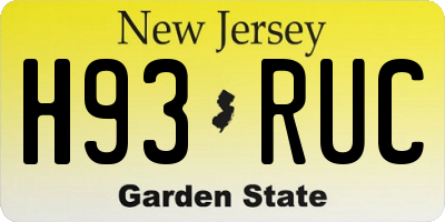 NJ license plate H93RUC