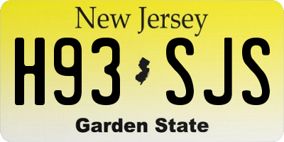 NJ license plate H93SJS
