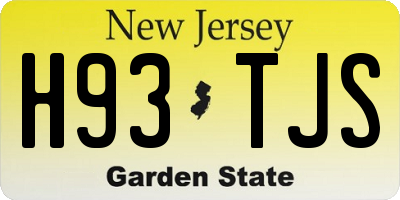 NJ license plate H93TJS