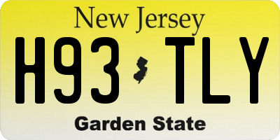 NJ license plate H93TLY