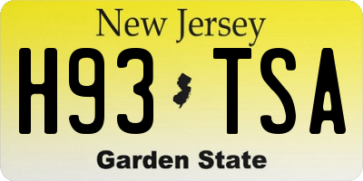 NJ license plate H93TSA