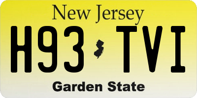 NJ license plate H93TVI