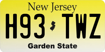 NJ license plate H93TWZ