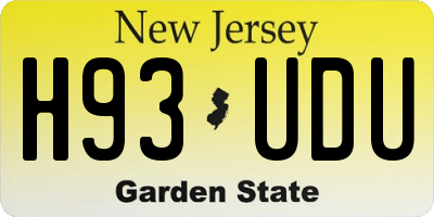 NJ license plate H93UDU