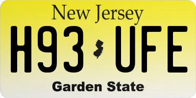 NJ license plate H93UFE