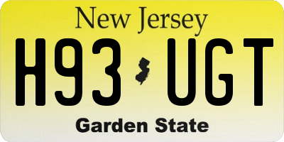 NJ license plate H93UGT