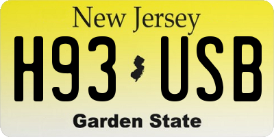 NJ license plate H93USB