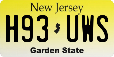 NJ license plate H93UWS