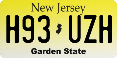 NJ license plate H93UZH