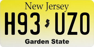 NJ license plate H93UZO