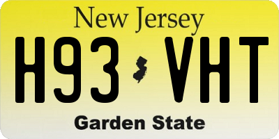 NJ license plate H93VHT