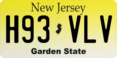 NJ license plate H93VLV
