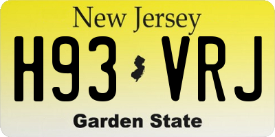 NJ license plate H93VRJ