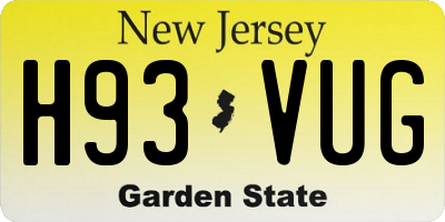 NJ license plate H93VUG