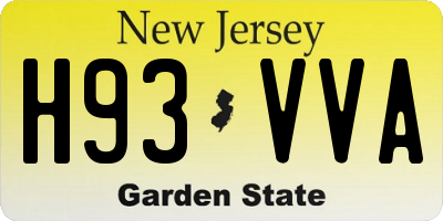 NJ license plate H93VVA