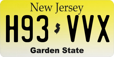 NJ license plate H93VVX