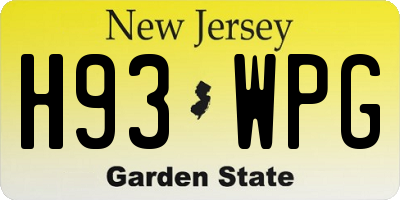 NJ license plate H93WPG