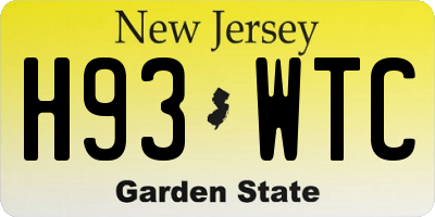 NJ license plate H93WTC